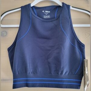 NWT FourLaps Breathe Seamless Sports Bra Midnight/Azure Blue size M/L